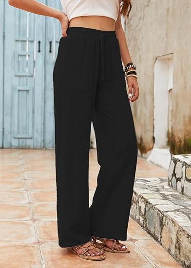 Casual Wide Leg Linen Pants